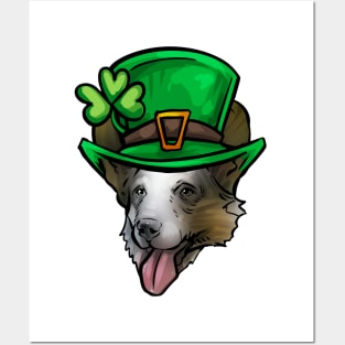 St Patricks Day Cardigan Welsh Corgi Posters and Art